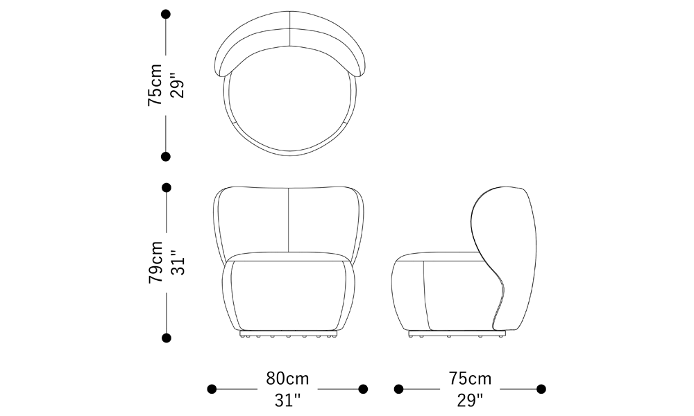 Image of the main dimensions of the product